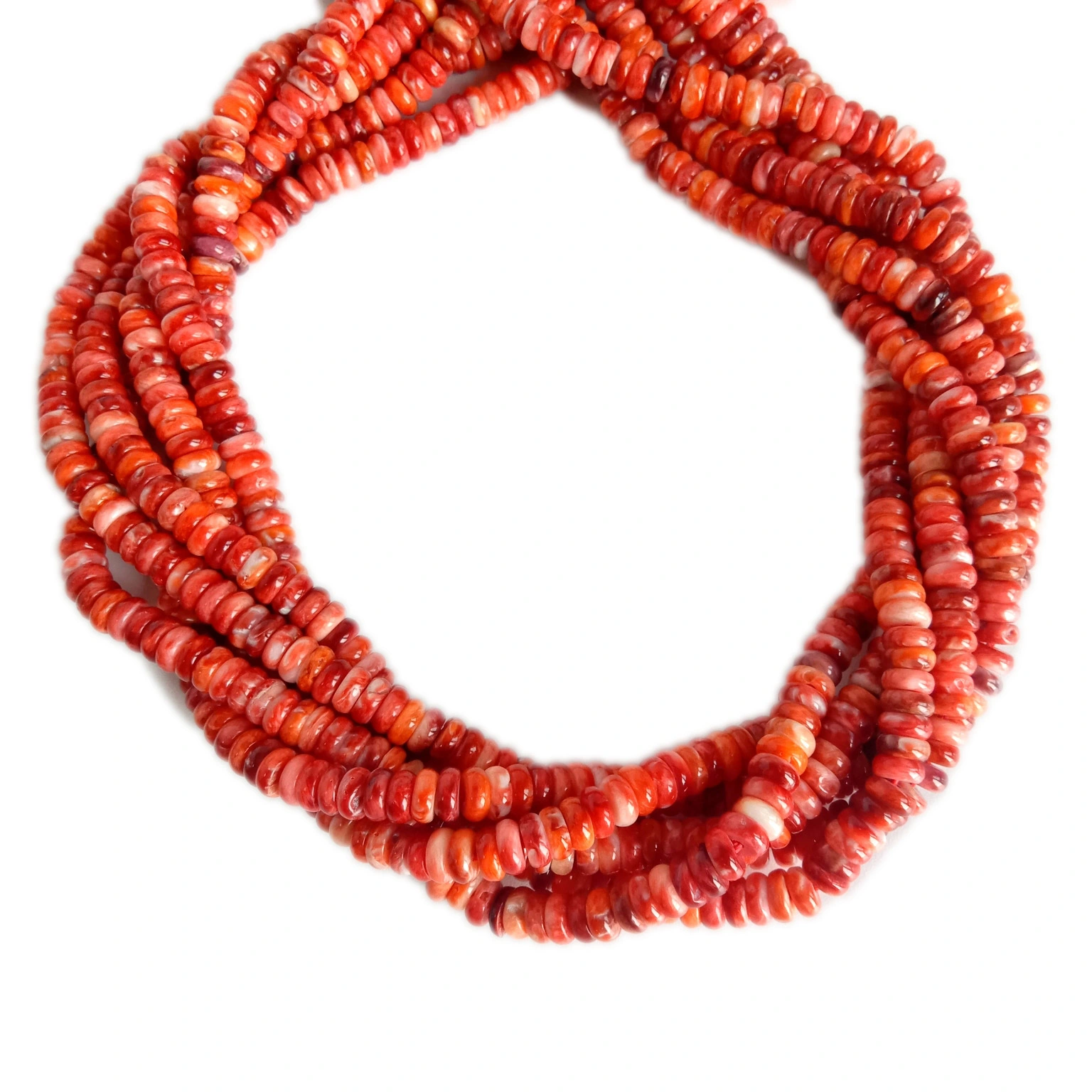 Spiny Oyster Beads Strand Red Strand ប្រវែង 16inch Choker Bead Strand 1