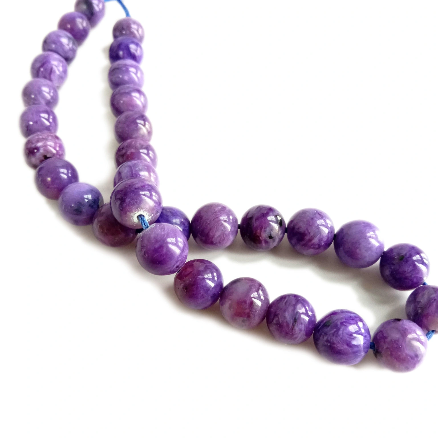 Natural Purple Charoite Round Beads Energy Gemstone Loose Beads សម្រាប់គ្រឿងអលង្ការធ្វើឱ្យការរចនាម៉ូតមានគុណភាព 1