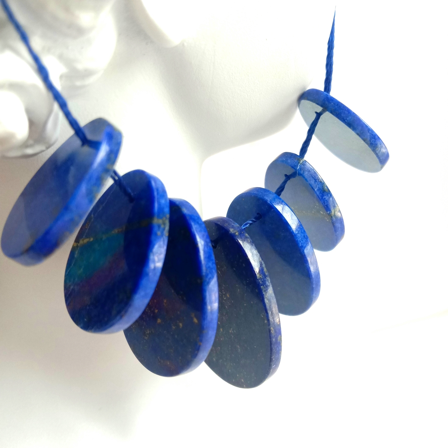 Natural Gemstone Necklace blue pear lapis lazuli Bihirang alahas na batong pang-alahas 1