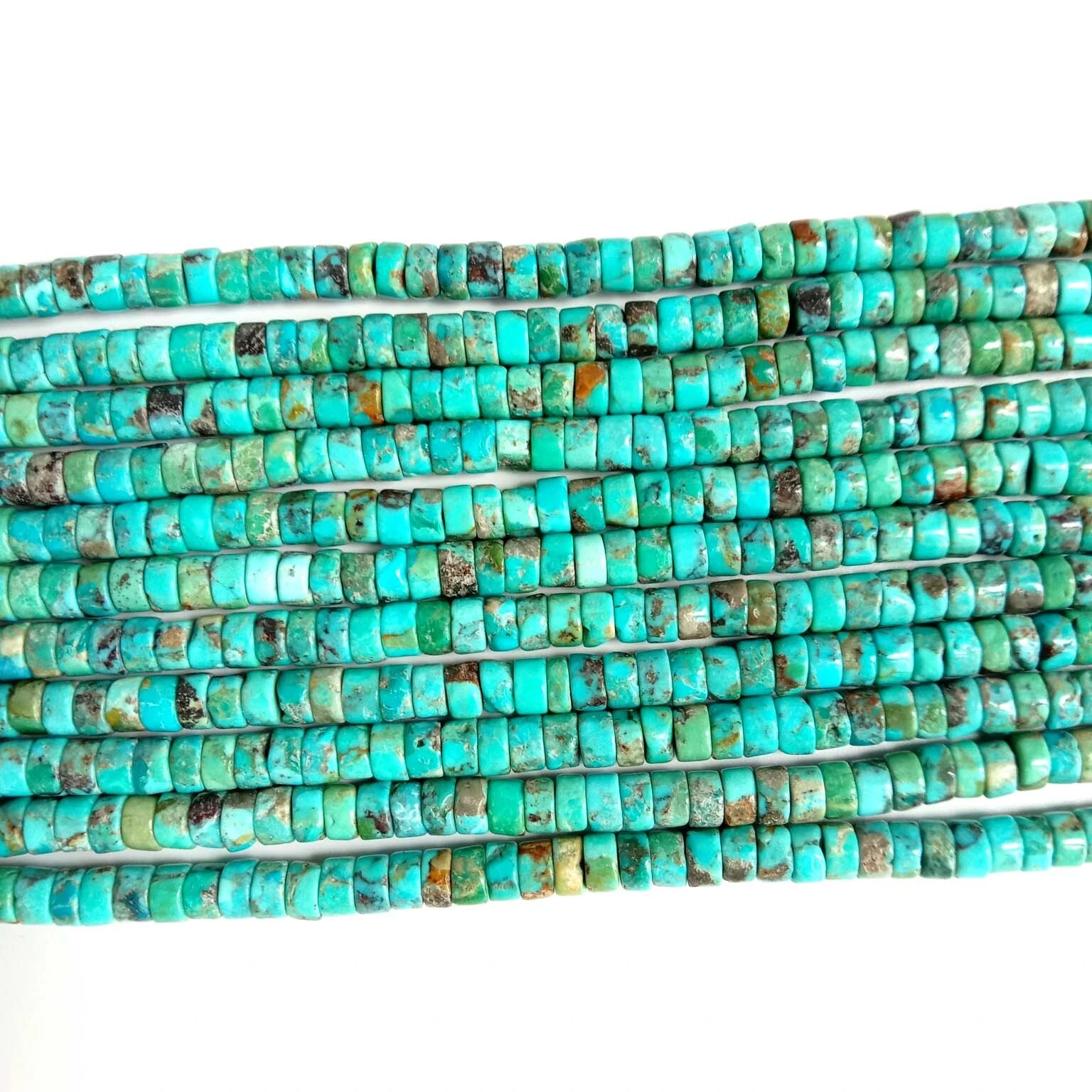 Turquoise Heishi Beads ពណ៌ខៀវធ្វើពីត្បូងធម្មជាតិពិត ធ្វើគ្រឿងអលង្ការ Turquoise 1