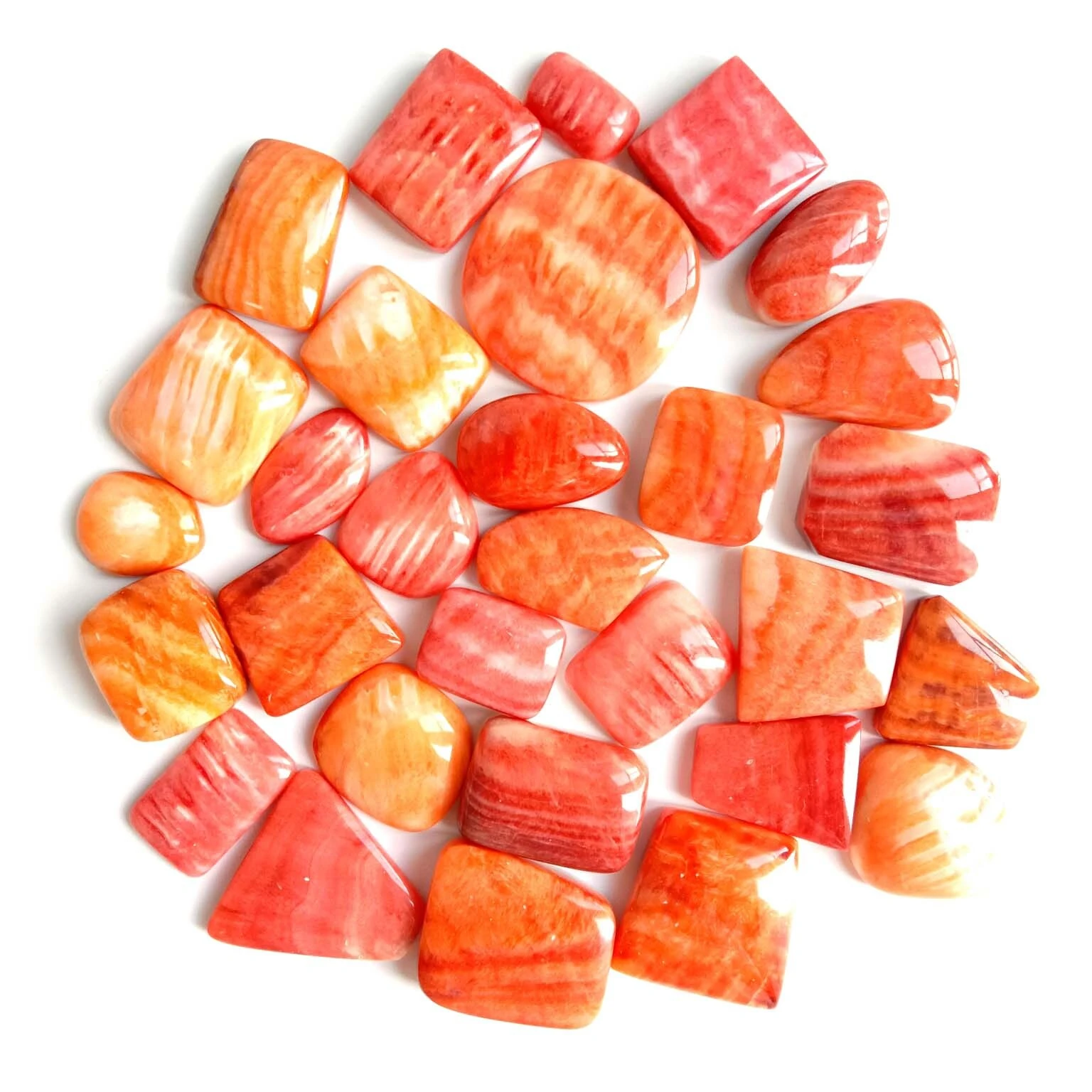 Spiny oyster Gemstone Cabochon Loose orange Gemstones Natural Spiny oyster 1