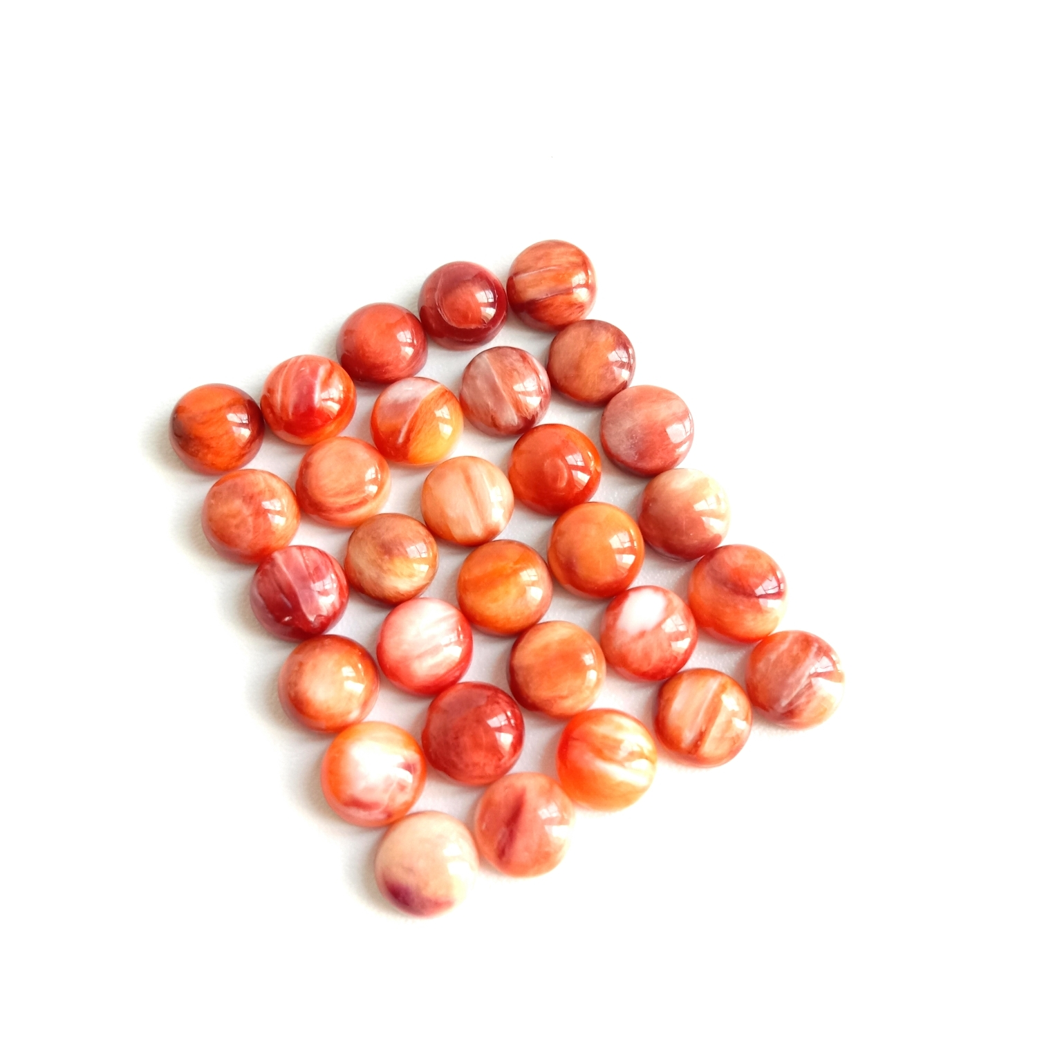 اسپائني اويسٽر ڪيبوچون 5-7mm قدرتي اسپائني اويسٽر اوول Faceted Loose gemstone 1