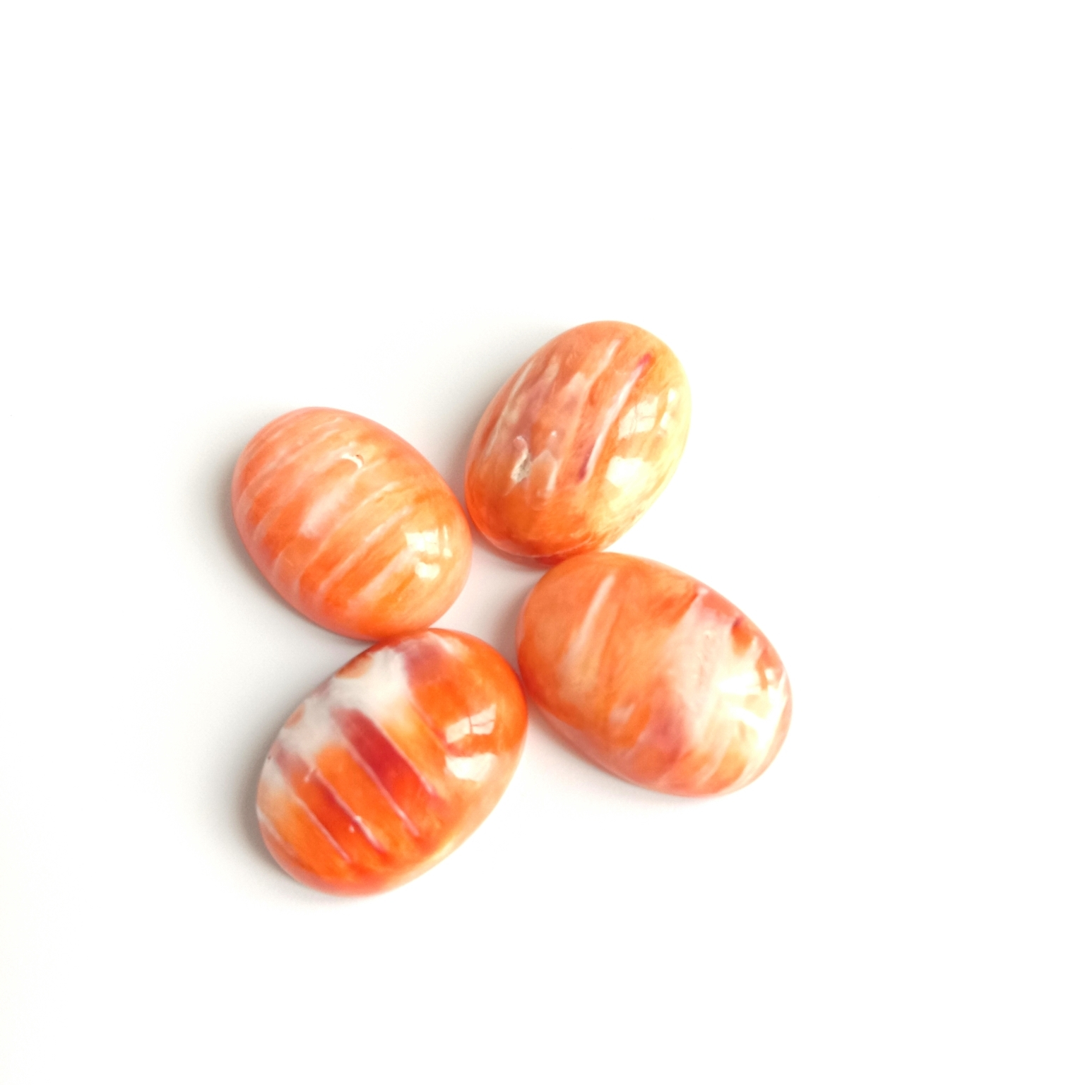 Gemstone Cabochon Spiny oyster oval size 5-12mm orange Spiny oyster 1