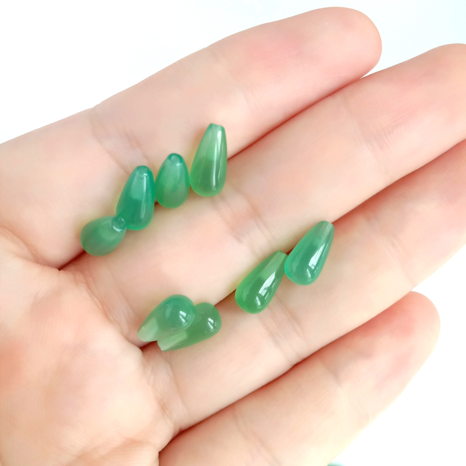 អង្កាំ Amazonite ធម្មជាតិ 5 * 10mm ត្បូង Amazonite ផលិតគ្រឿងអលង្ការ 1