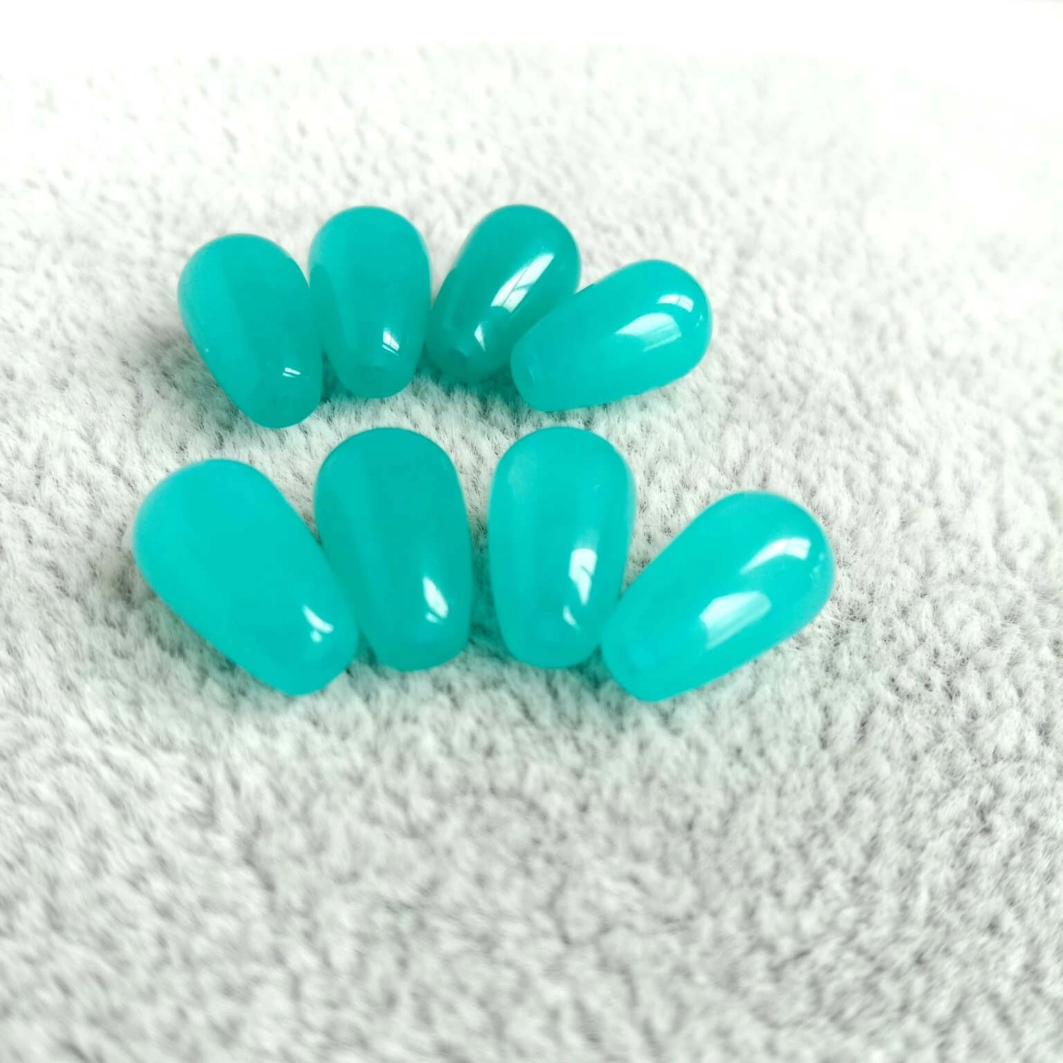 ទម្លាក់ amazonite ពណ៌ខៀវធម្មជាតិ 6X10mm ត្បូងពេជ្រធ្វើគ្រឿងអលង្ការ amazonite ត្បូងរលុង 1
