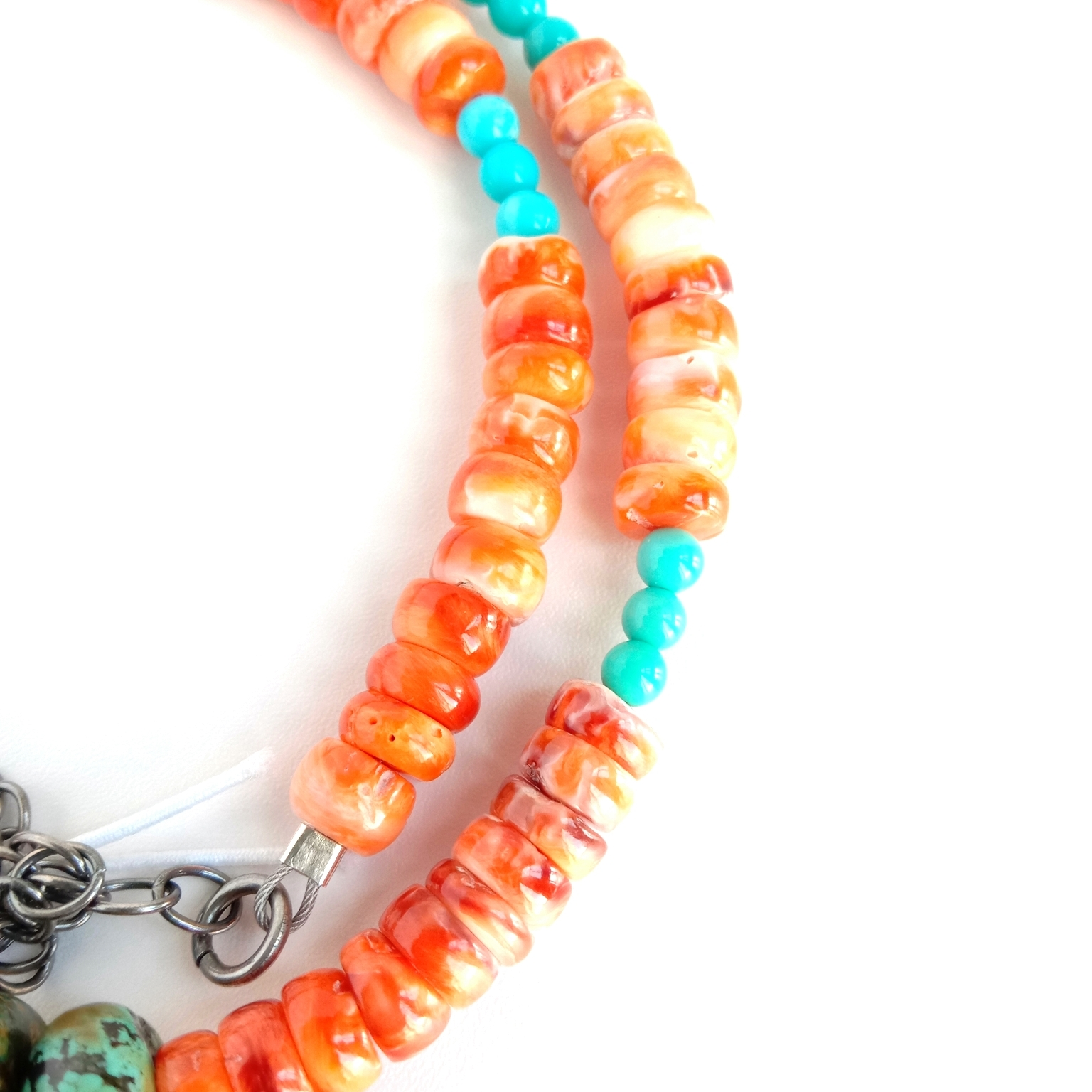 Natural Turquoise and spiny oyster handmade gemstone Turquoise Jewelry 1