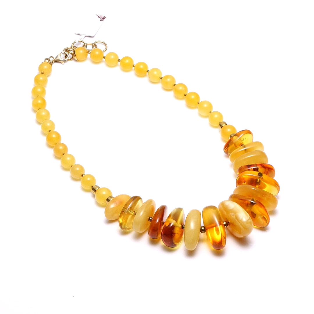 Gemstone Necklace yellow amber necklace Precious Gemstones Size 6mm 1