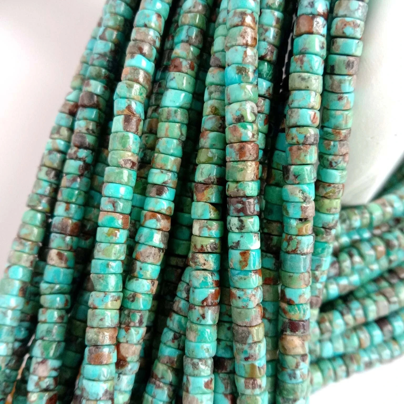 Natural 4mm turquoise heishi Gemstone blue american turquoise making necklace jewelry 1