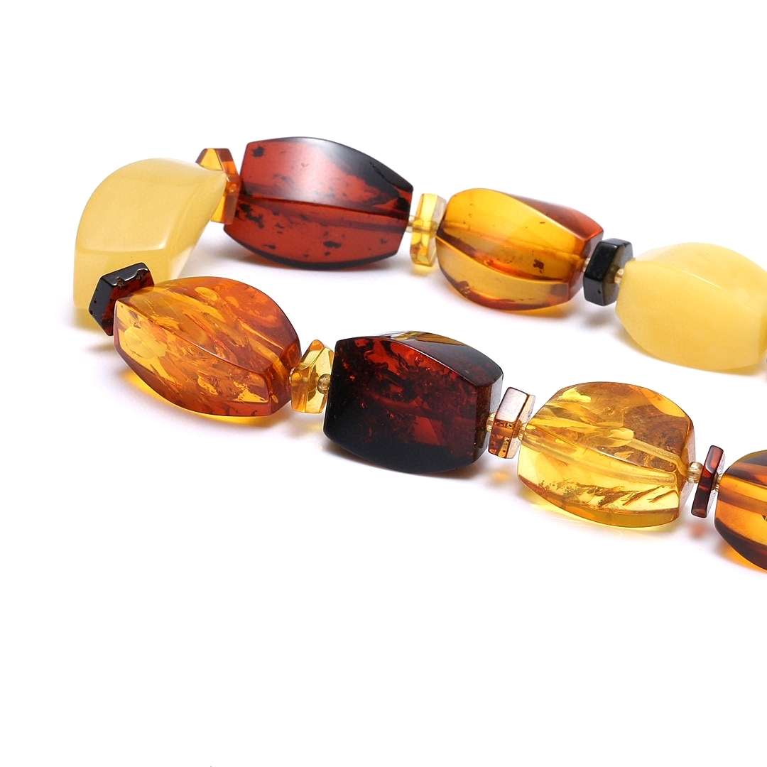 Gemstone amber Necklace size 6-10mm mix Color Natural amber jewelry 1