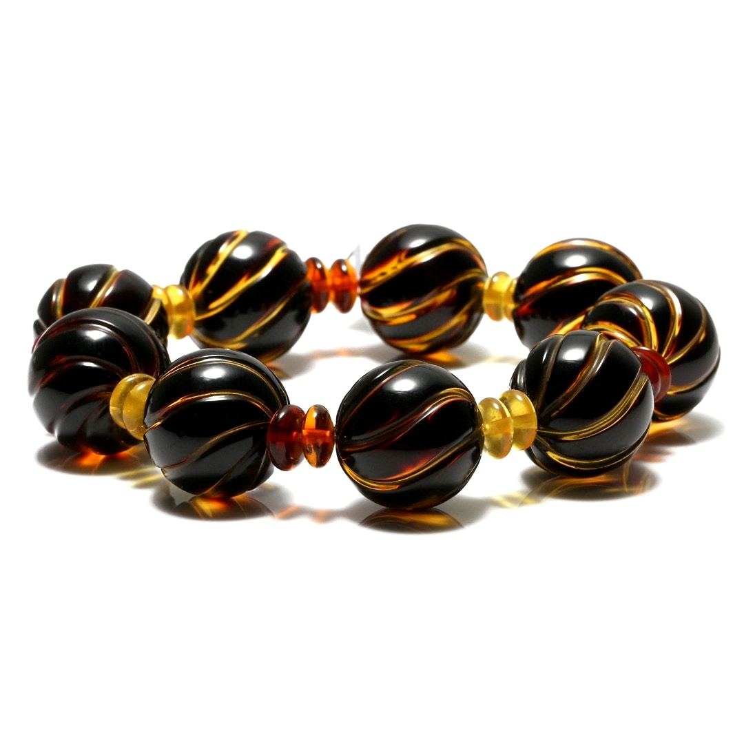 Venta al por mayor, pulsera de piedras preciosas naturales de alta calidad, ámbar, cuentas de ámbar de 8mm 1