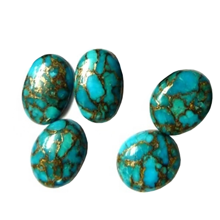 Kingman Dark-bule copper turquoise cabochons 1