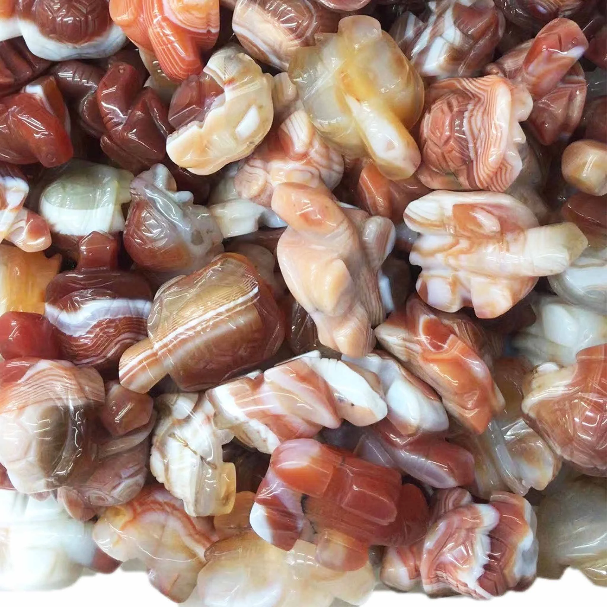 Natural China Agate Multi Color Lifaha tsa lehakoe phoofolo Shape Size10-30mm mabenyane a entsoeng ka letsoho 1