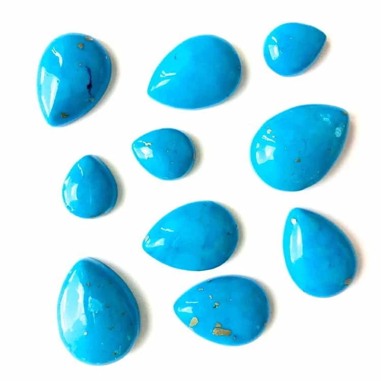 Natural gemstone Turquoise cabochon pear shape blue polishing and smooth gemstone 1