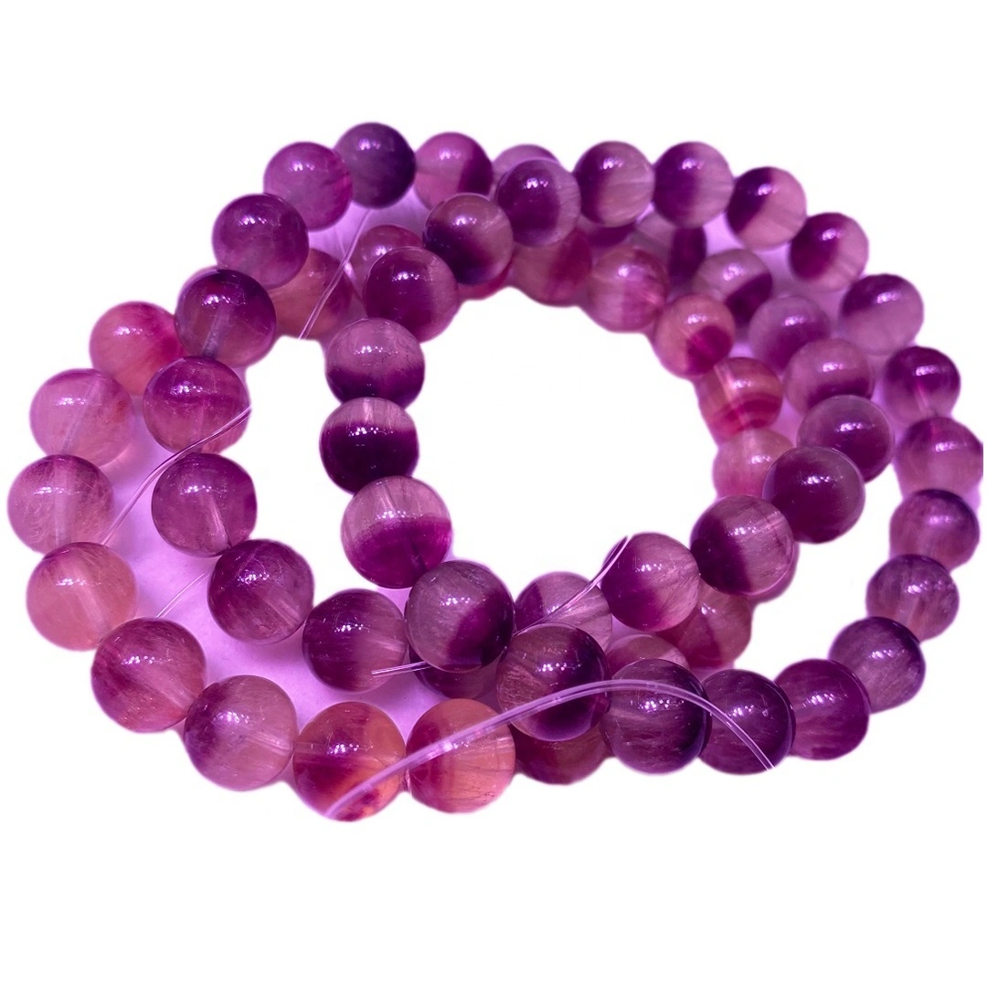 Cuentas de piedras preciosas naturales Piedra principal china fluorita hermosa pulsera Tamaño 6-10 mm 1