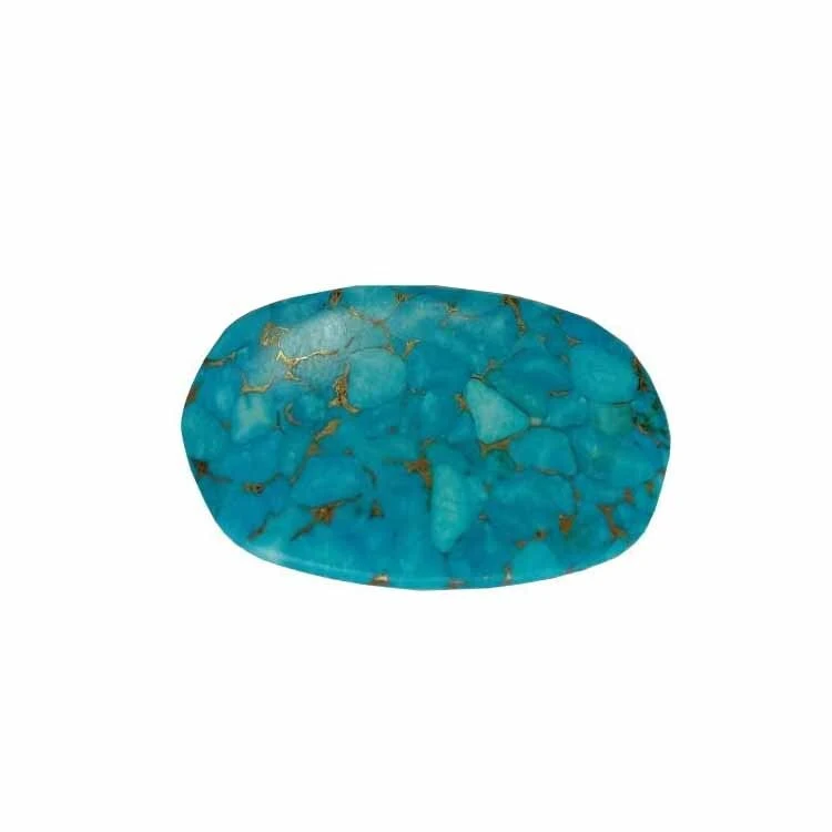 Mosaic oa feshene oa pendant o moputsoa oa Turquoise Smooth Blue Mosaic Turquoise cabochons 1