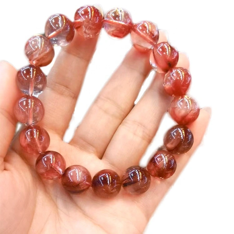 Cuarzo rutilado Pulsera de turmalina natural Chakra Cristal curativo Estabilidad Paz Felicidad Armonía Aura Duelo EMF Med 1