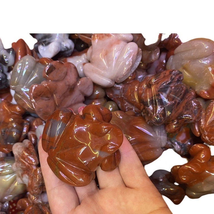 Kristalni kip žabe ručno izrezbareni figurica od dragog kamena ukras za dom Mini žaba skulptura Reiki iscjeljujući kamen Kristalni dar W 1