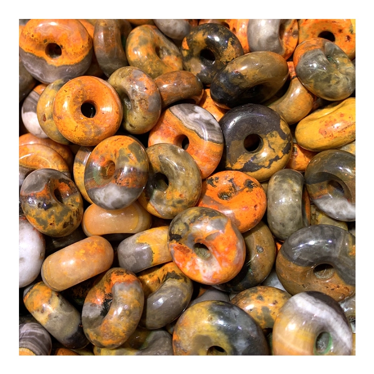 Gemstone Natural Bumblebee donut de diferentes cores xoias artesanais xoias auténticas donut 1