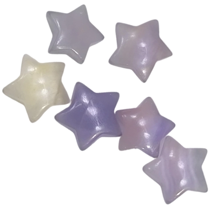 Natural Fluorite Carved Star Shape Gemstone Beads Fancy Handmade Carving Beads Jewelry Making Crafts 1