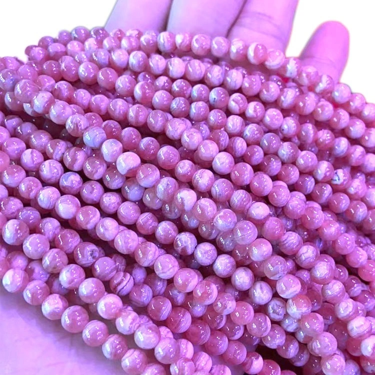 ត្បូងធម្មជាតិអង្កាំជុំ 6mm អងា្កំ 16mm 8mm 10mm ធម្មជាតិ Rhodochrosite ជុំទី 1