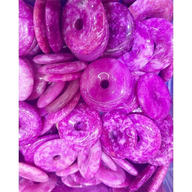 Arrosa gorri naturala segurtasun-botoia PreciousGemstones Jade aleak biribil leun onenak Malaysia 1