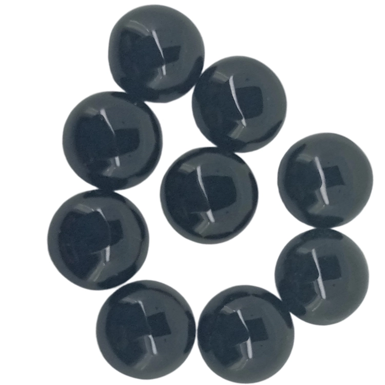 Boleng bo Phahameng ba Tlhaho Round e Ntšo ea Onyx Cabochon E lekantsoeng lejoe la majoe le hlephileng 1