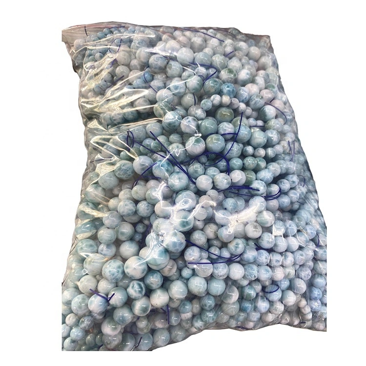 Vito vya thamani Halisi Shanga za bluu za Larimar size6-8mm Naturalgemstone 1