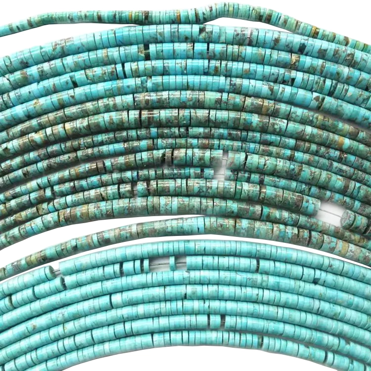 Turquoise Blackstone Glossy Beads Turquoise Gemstones 6mm 16 Strand Plain Tire Beads Wheel Beads 1