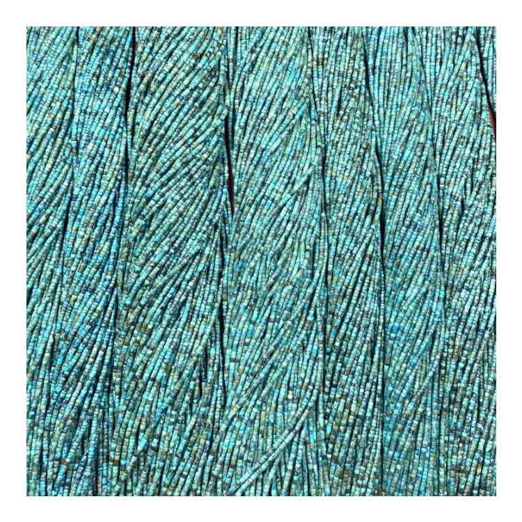 4 mm Natural Turquoise Heishi Rondelle Shape Natural Color Turquoise Gemstones Loose Beads 16 Inches Strand 1