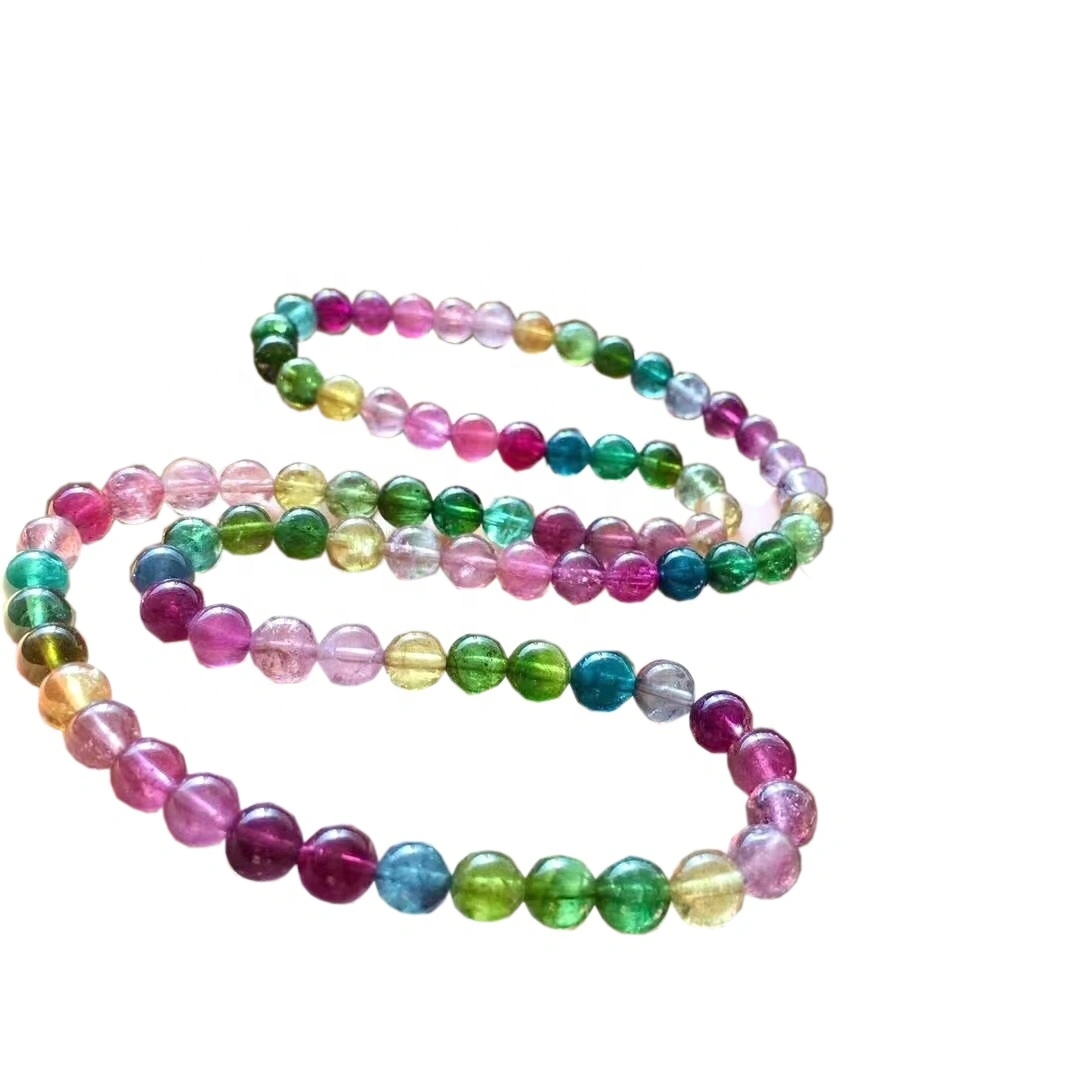 Tourmaline Gurzal Tourmaline Gemstone Pink Grade 3A 4MM-12MM Round Loose Gemstone Beads Full Strand 1