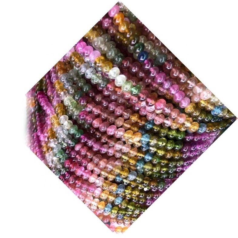 Pakyawan natural maluwag gemstones tourmaline round kuwintas para sa paggawa ng bracelets 1