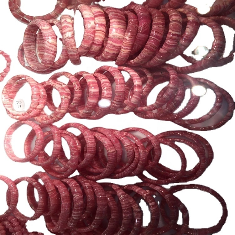 100% Naturally Rhodochrosite bangle make wholesale RHODOCHROSITE Natural Stone Gemstone Stretchy Chip Bracelet 1