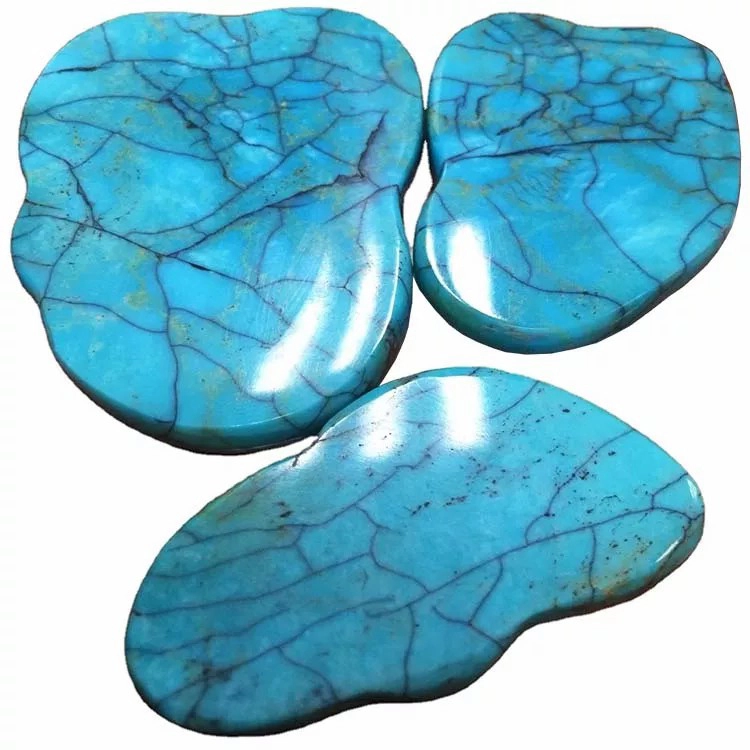 Rangi ya Apple-Green Asili Nyama Flat Stones Stones Asili Turquoise kipande katika ukubwa mchanganyiko 1