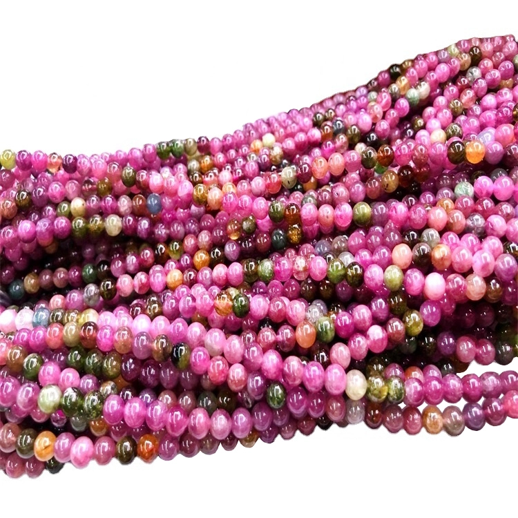 6mm fashion Tourmaline Rubellite loose Gemstone beads 1