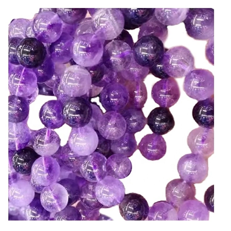 Glassys Ametyst Rount Beads Unisex na-eme ihe eji eme ihe eji eme ihe 1