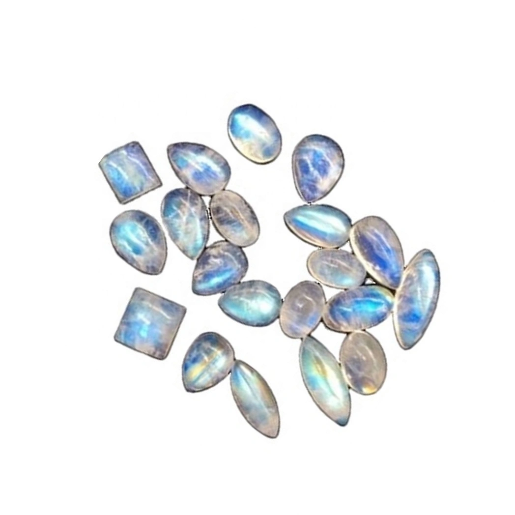 Natural White Moonstone Cabochon Gemstone Pear Shape Blue Flashy Moonstone Loose Gemstone Notaðu fyrir jewerly moonstone 1