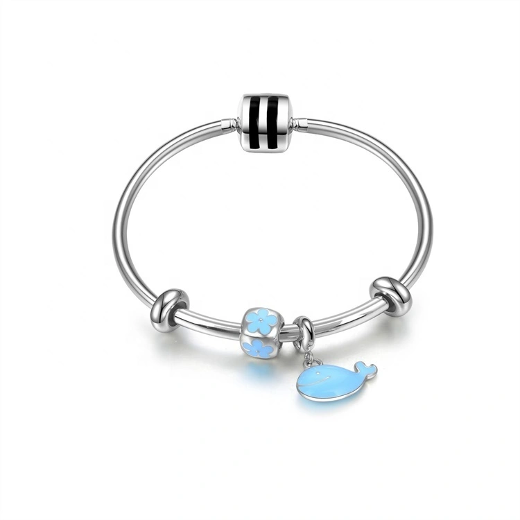 Good Quality Famous Women Beaded Bracelets  Blue White Zinc Plated Bracelets 1