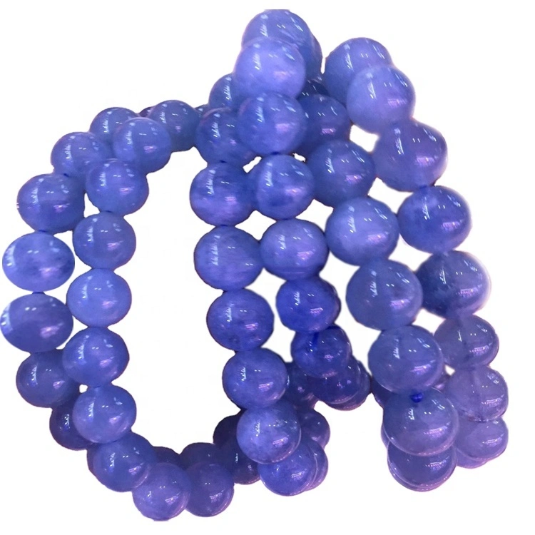 Tanzanita rara 3A Pulsera en perlas naturales 6/8 mm piedra lisa y joyería redonda de piedra natural 1