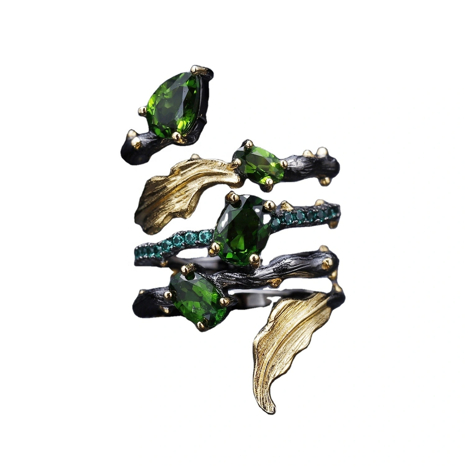 Spiral Branches shape turquoise rings 1