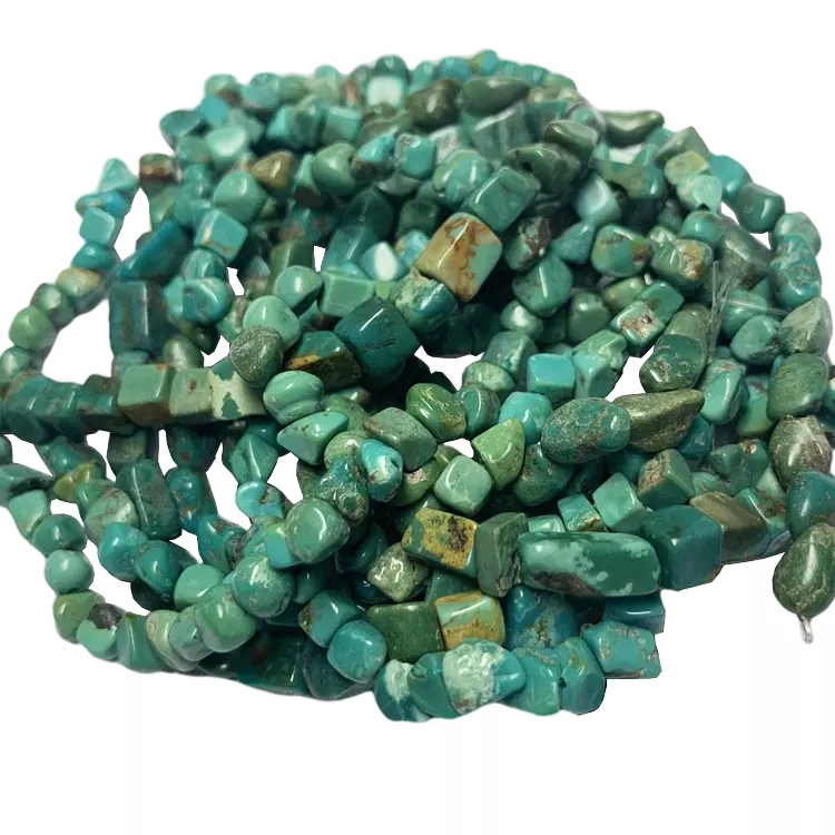 Topdan təbii mavi firuzəyi gemstone blok muncuq 1