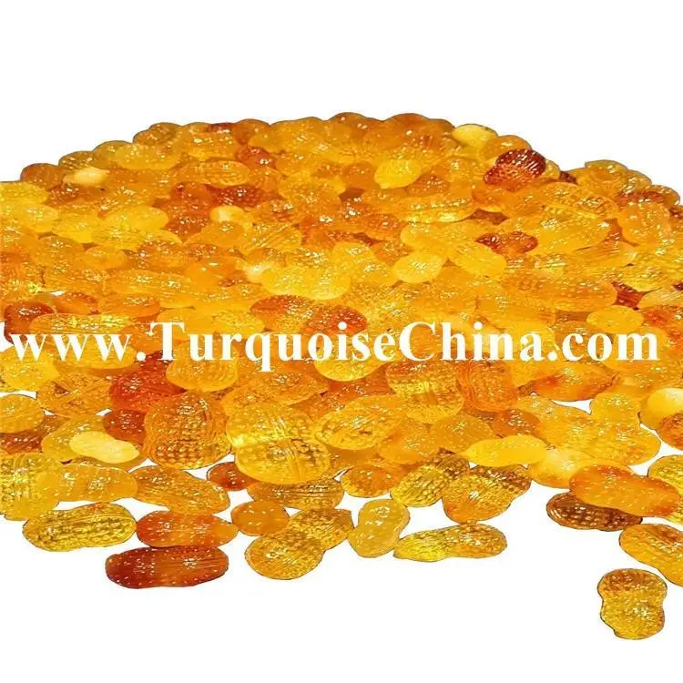 Natural Yellow Amber Carved Peanut Bat Ganoderma Fine Pendant 1