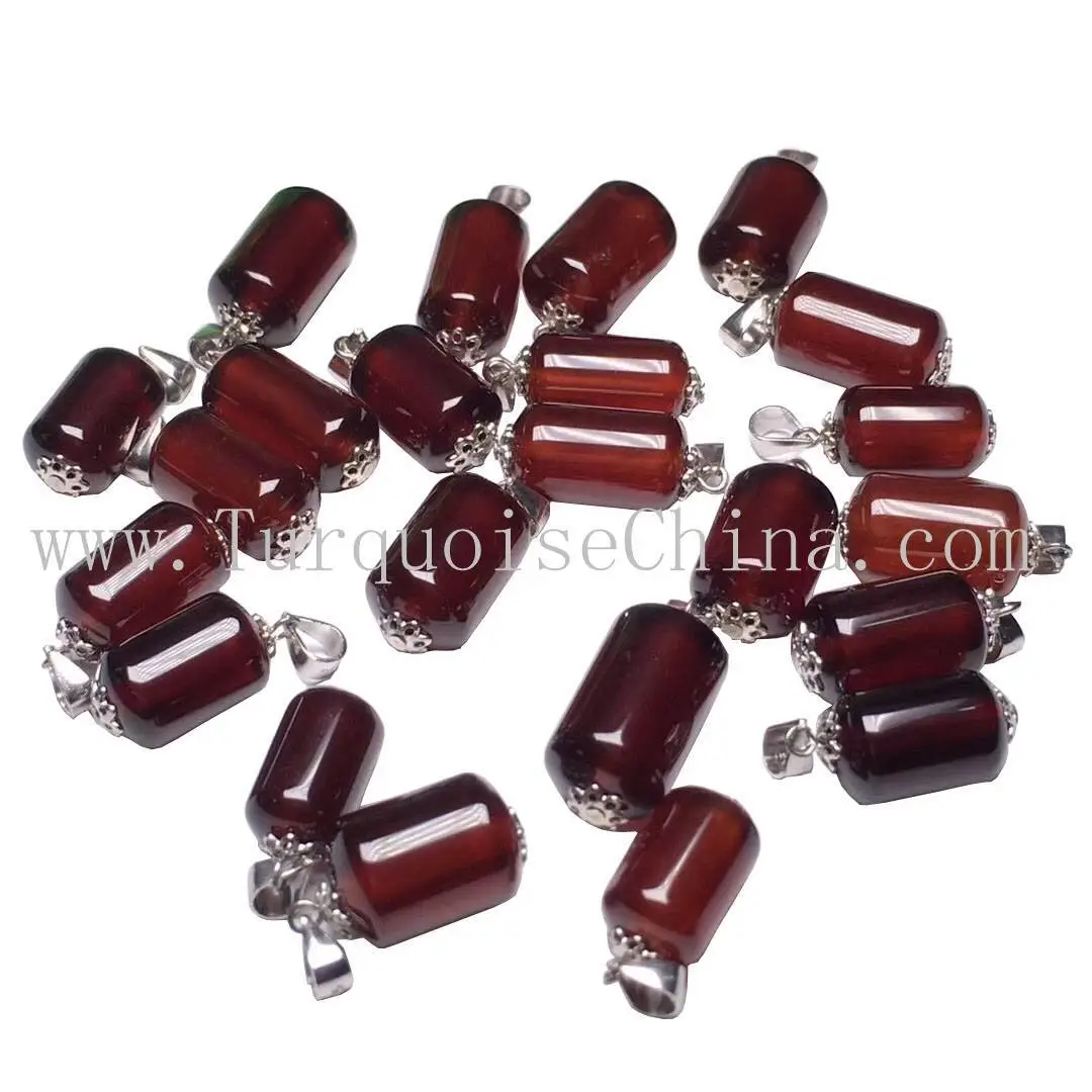 Natuerlike garnet-hanger nuggets 925 sterling sulveren sieraden 1