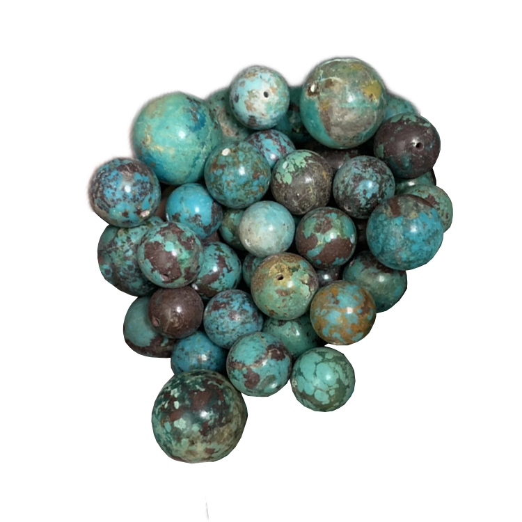 Ekike nwere mmetụta dị gburugburu turquoise beads agba 1