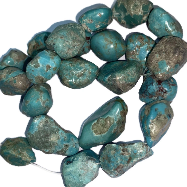 Təbii firuzəyi Nugget Chip Boş Gemstone muncuqları 1