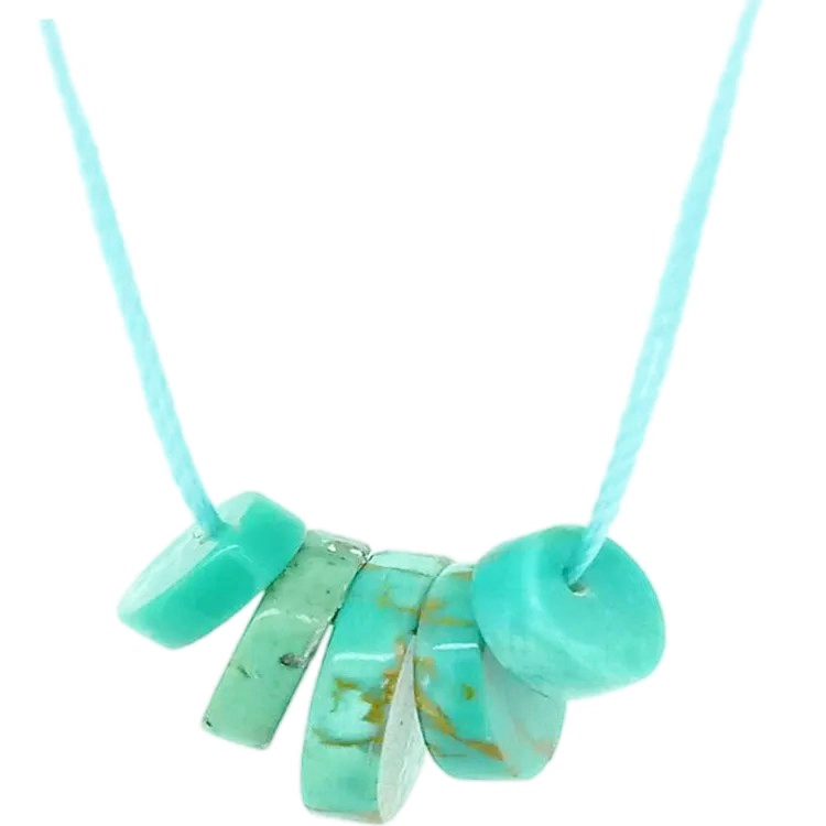 Natural Turquoise round bead tower shape Necklace 1