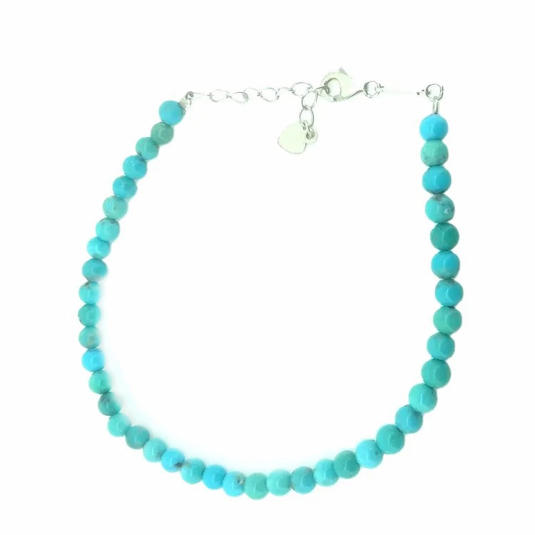 دستبند طبیعی فیروزه ای دستبند Beaded دستبند های ظریف دستبند هدیه تولد برای او 1