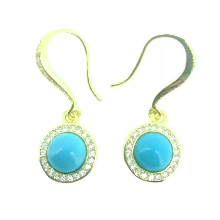 ຕຸ້ມຫູ turquoise turquoise ສີຟ້າທີ່ງົດງາມ 1