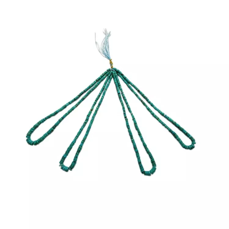 Náttúrulegur þunnur dainty turquoise turn lögun hálsmen lengd 16inch stærð 4-8mm 1