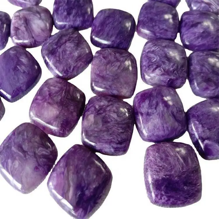 Handcrafted Loose Charoite Gemstone Cabochon Square Shape For Jewelry Making Russian Charoite Gemstone 1