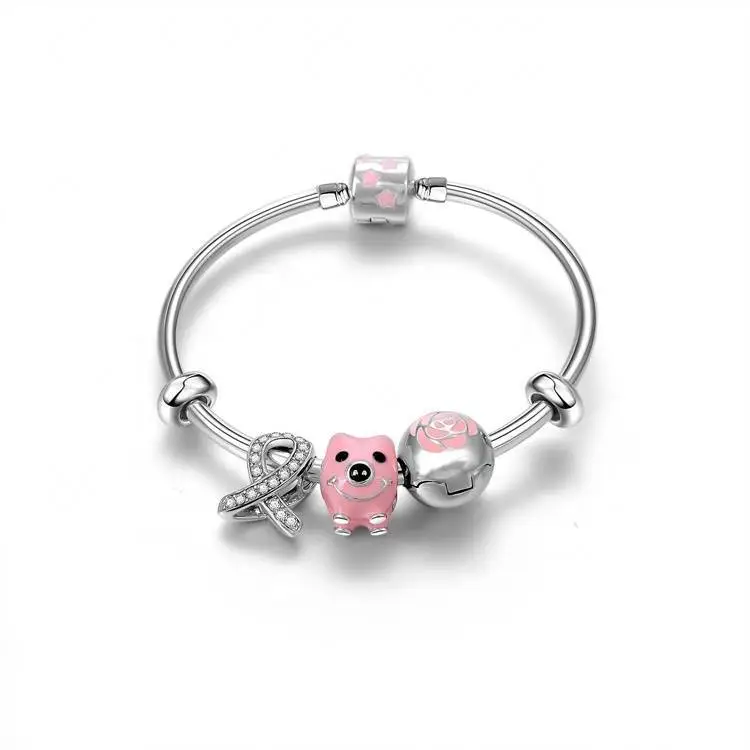 Bekende merk Dameskadens Gift Bangle Real Natural Crystal 925 Sterling Silver sieraden Charm Armband 1
